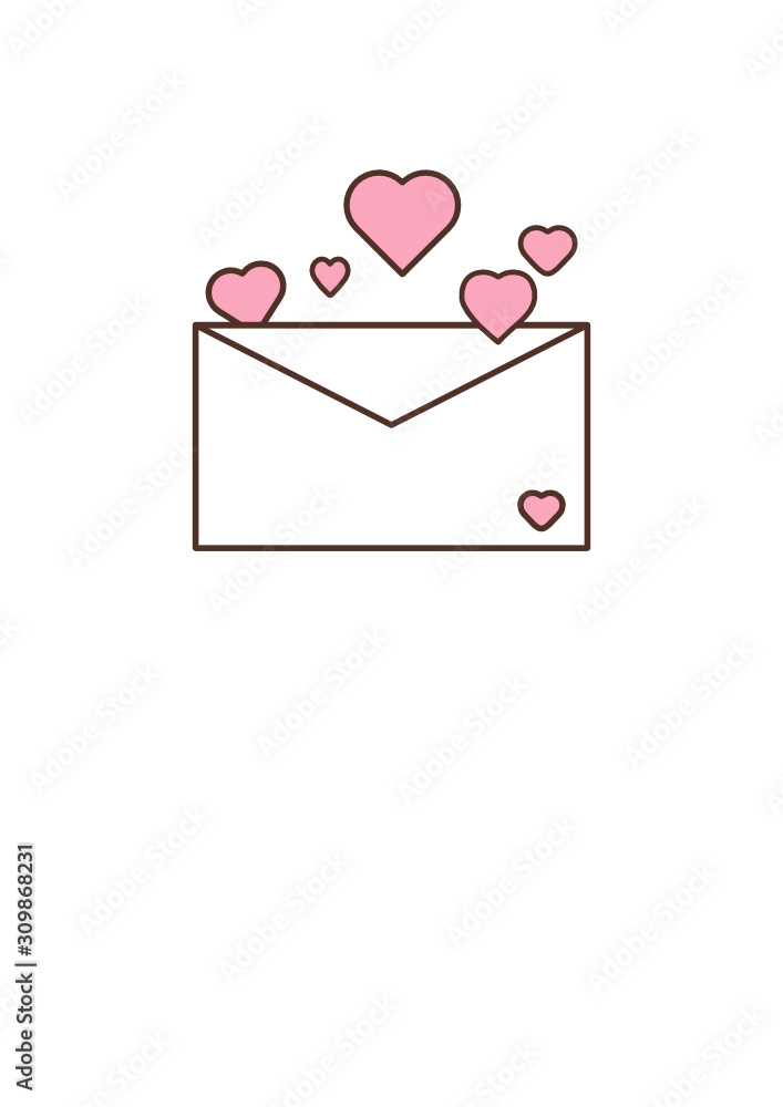 envelope with red heart envelope with red heart