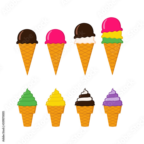 Ice Cream Cone Vector Design Illustration
