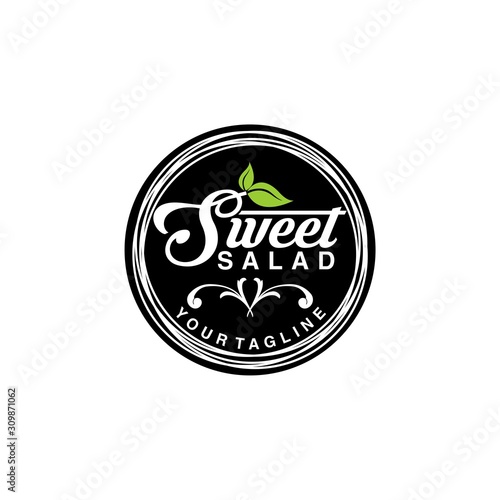 sweet salad stamp logo design