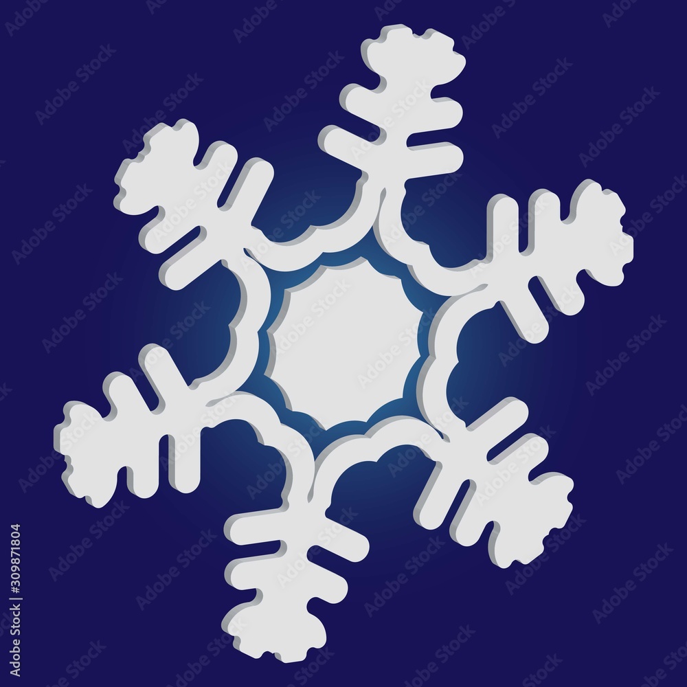 Isolated falling snowflake on blue background. Isolated falling snowflake on blue background.