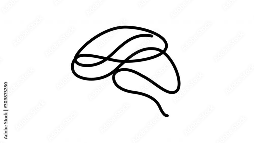 Abstract brain made of line art as creative idea symbol. Icon design on white background. Animation. Abstract brain made of line art as creative idea symbol. Icon design on white background. Animation.