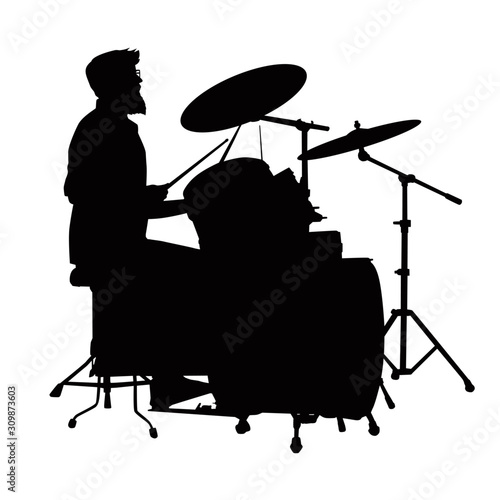 Silhouette Of Man Playing Drums