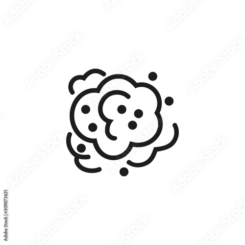 Cloud of dust thin line icon. Allergen, pollution isolated outline sign Allergy or polluted environment concept. Vector illustration symbol element for web design and apps