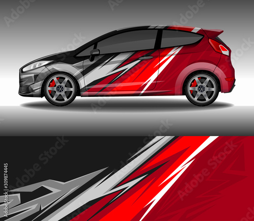 Car wrap decal design vector  custom livery race rally car vehicle sticker and tinting.