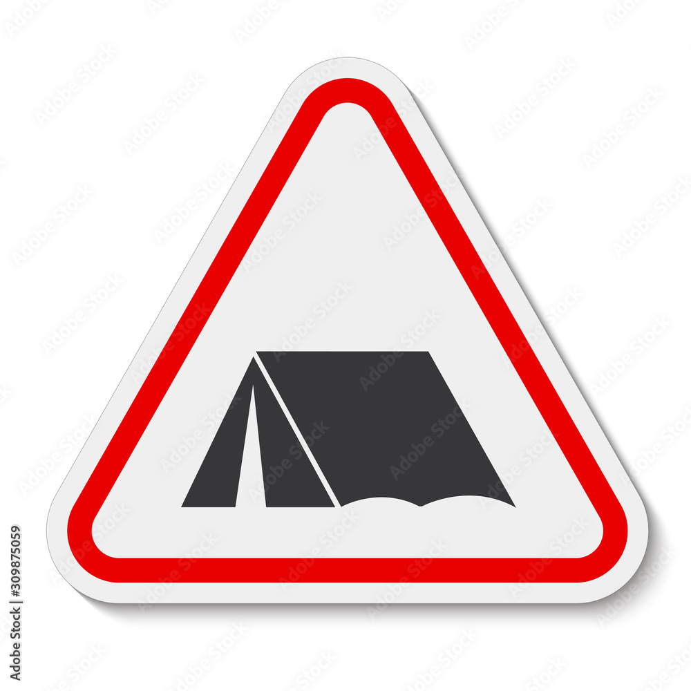 No Camping Sing Isolate On White Background,Vector Illustration No Camping Sing Isolate On White Background,Vector Illustration