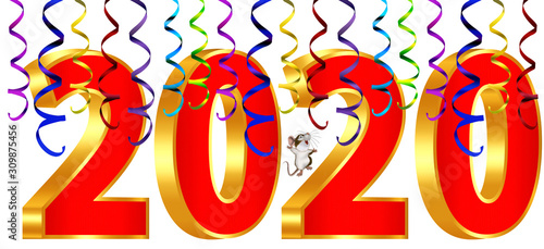 Tableau sur toile Number 2020 new year