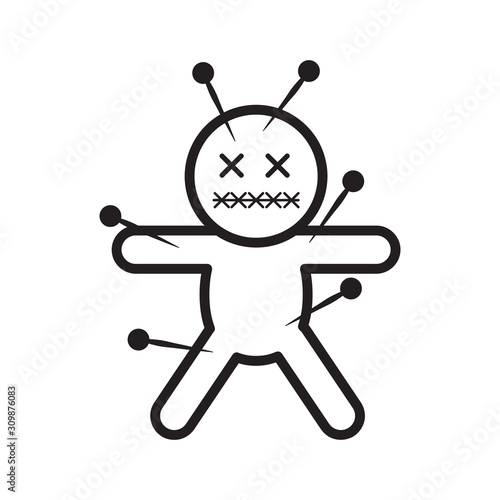 Voodoo doll icon. Black magic symbol. logo illustration vector graphics