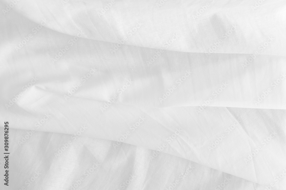 Fototapeta premium Rippled white fabric texture background