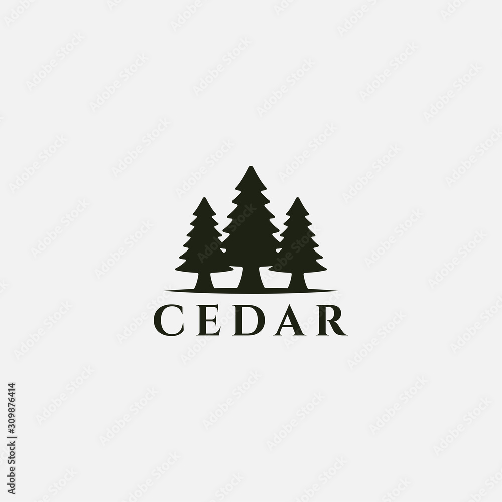 Cedar tree Logo template vector icon illustration design
