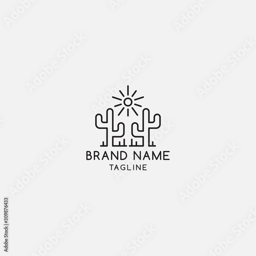 minimalist cactus logo design inspiration