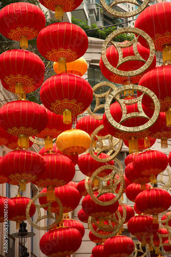 Red chinese lamp hang up