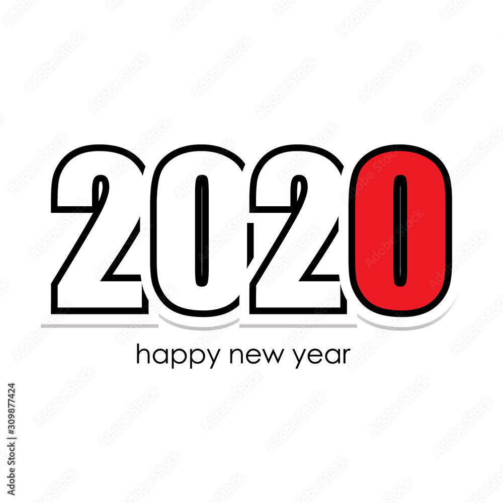Happy New Year 2020 colored logo text design Happy New Year 2020 colored logo text design