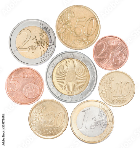 set of Euro coins photo