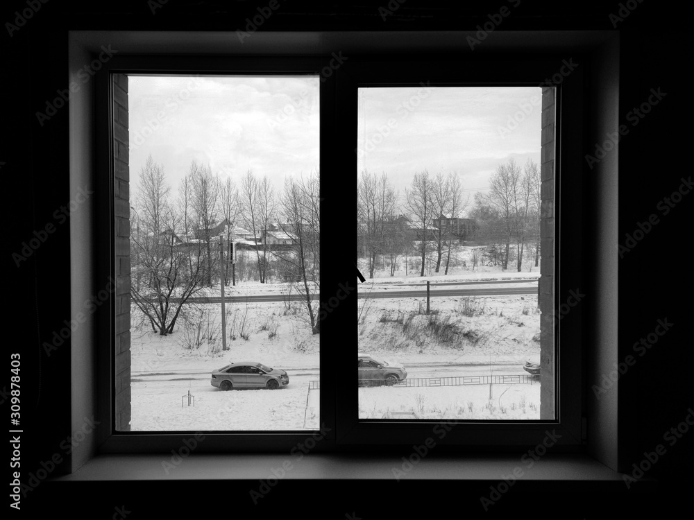 Fototapeta premium Black and white window
