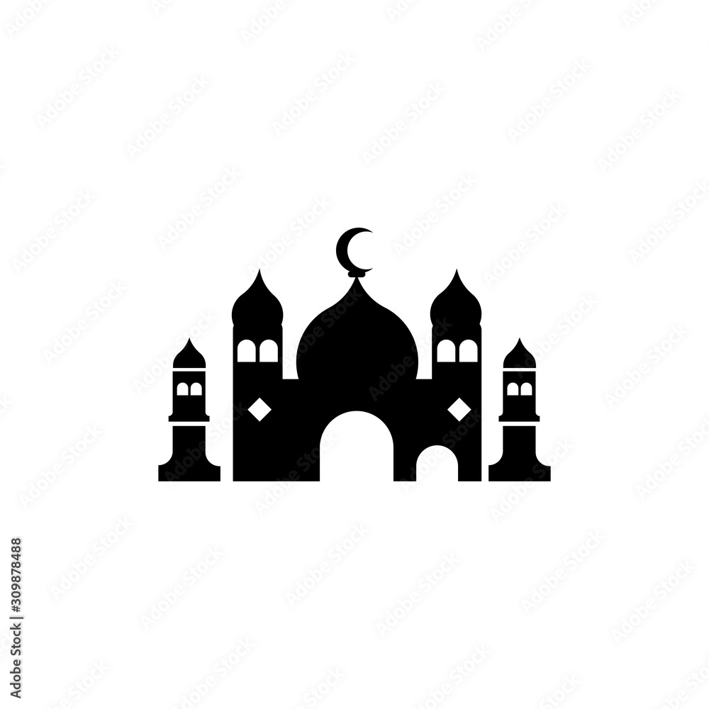 islamic mosque logo vector icon template