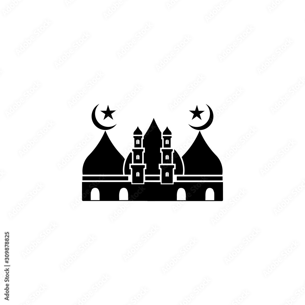 islamic mosque logo vector icon template