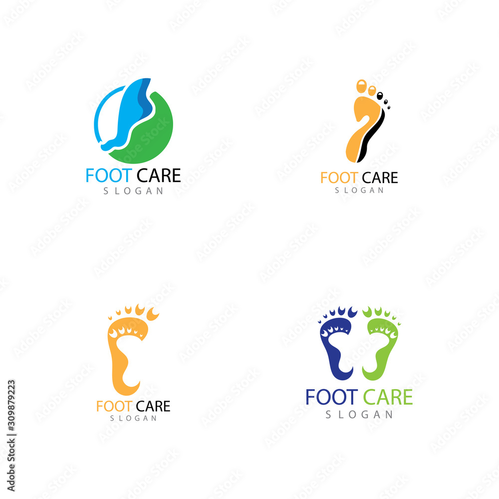 Obraz premium foot Logo Template vector illustration