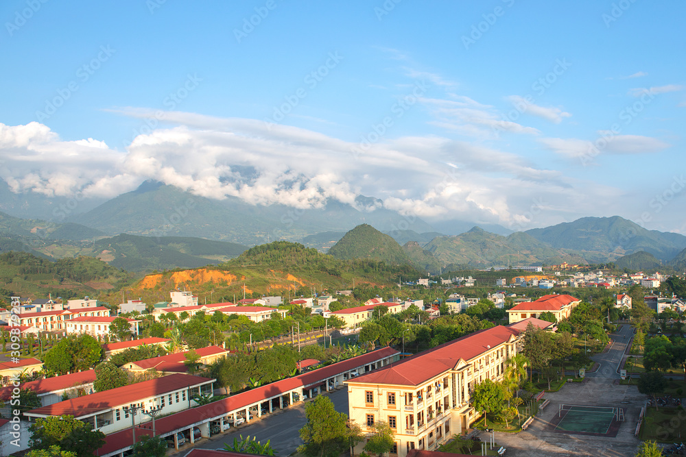 Panoramic view of Lai Chau, North Vietnam