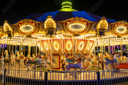 Golden and Bright Carnival Carousel