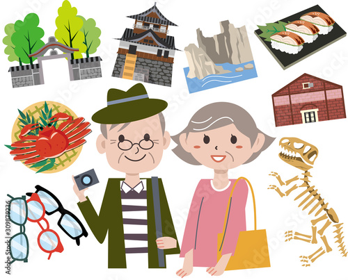 福井　観光　旅行　イラスト