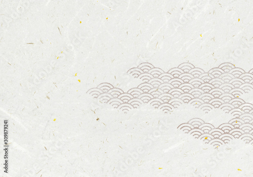 背景：青海波 波 海 伝統 模様 和風 和柄 図案 壁紙 素材 テクスチャー 茶 ブラウン