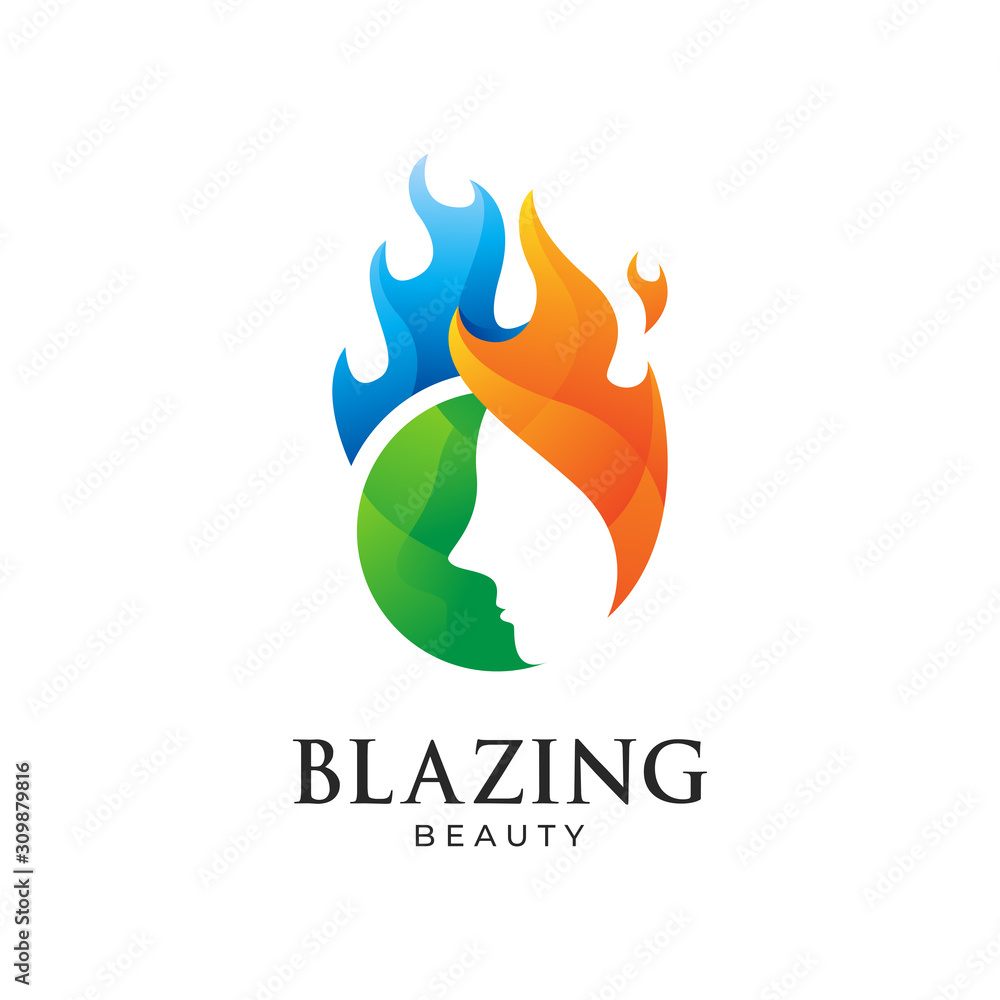 Blazing Beauty Fire Logo Vector Icon Illustration Blazing Beauty Fire Logo Vector Icon Illustration