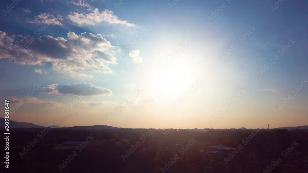 Silhouette of Thailand sugar palm tree on beautiful sunset with Drone Silhouette of Thailand sugar palm tree on beautiful sunset with Drone