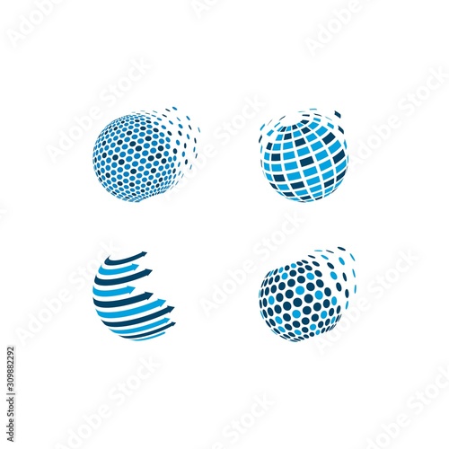 Wire world logo vector icon