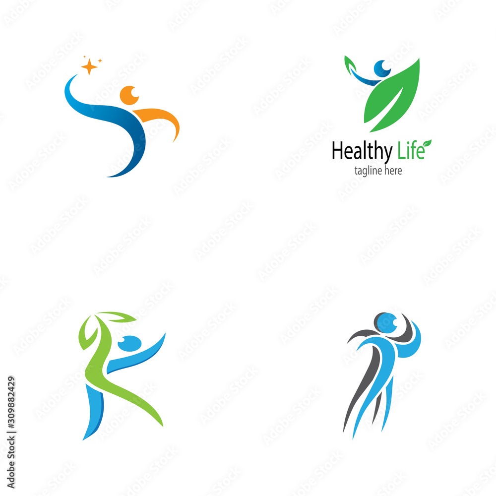 Fototapeta premium Human character logo sign illustration vector design