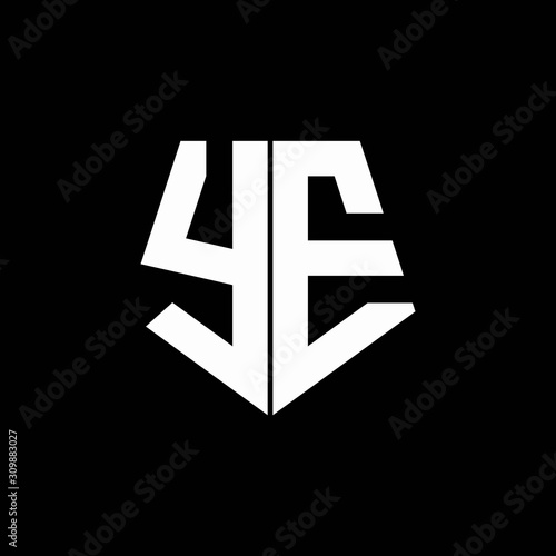 YE logo monogram with pentagon shape style design template