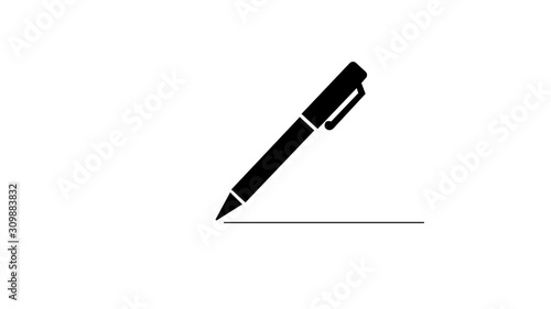  Pen icon, isolated. Flat design