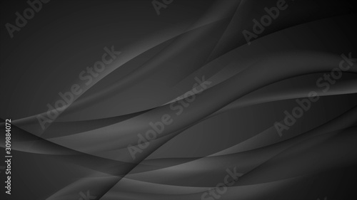 Black abstract modern wavy background