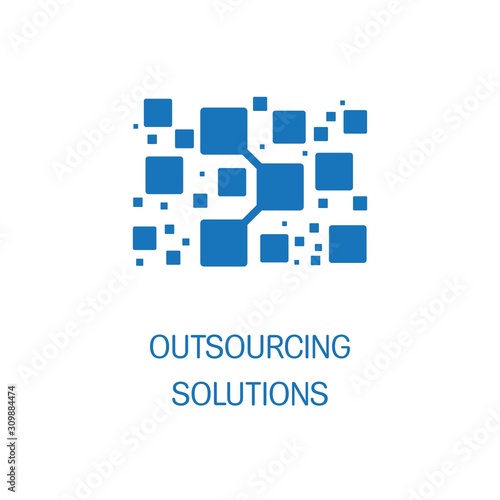 Outsourcing solutions. Vector icon isolated on white background.