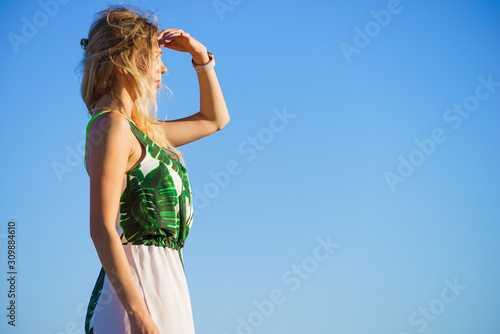 Fashionable woman looking in distance