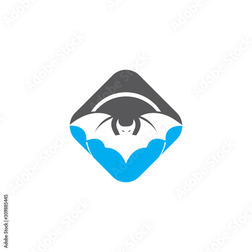 bat open wings flying concept elements icon photo