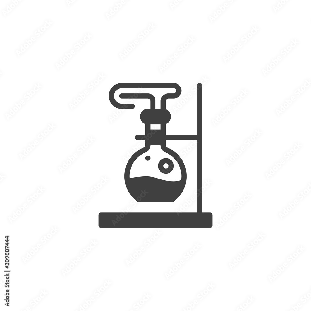 Chemical experiment vector icon. Beaker with reaction filled flat sign for mobile concept and web design. Tube Research glyph icon. Chemistry symbol, logo illustration. Vector graphics Chemical experiment vector icon. Beaker with reaction filled flat sign for mobile concept and web design. Tube Research glyph icon. Chemistry symbol, logo illustration. Vector graphics