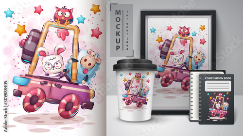 Travel friends poster and merchandising