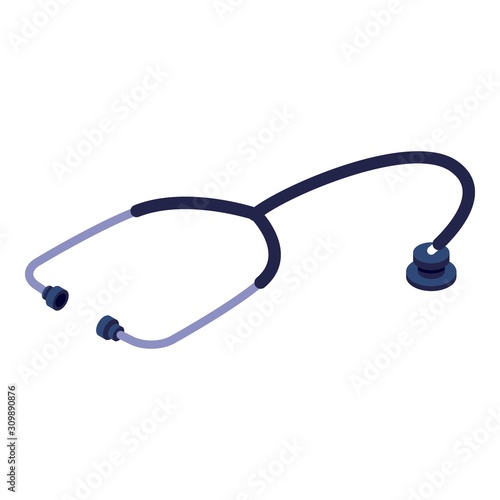Stethoscope icon. Isometric of stethoscope vector icon for web design isolated on white background