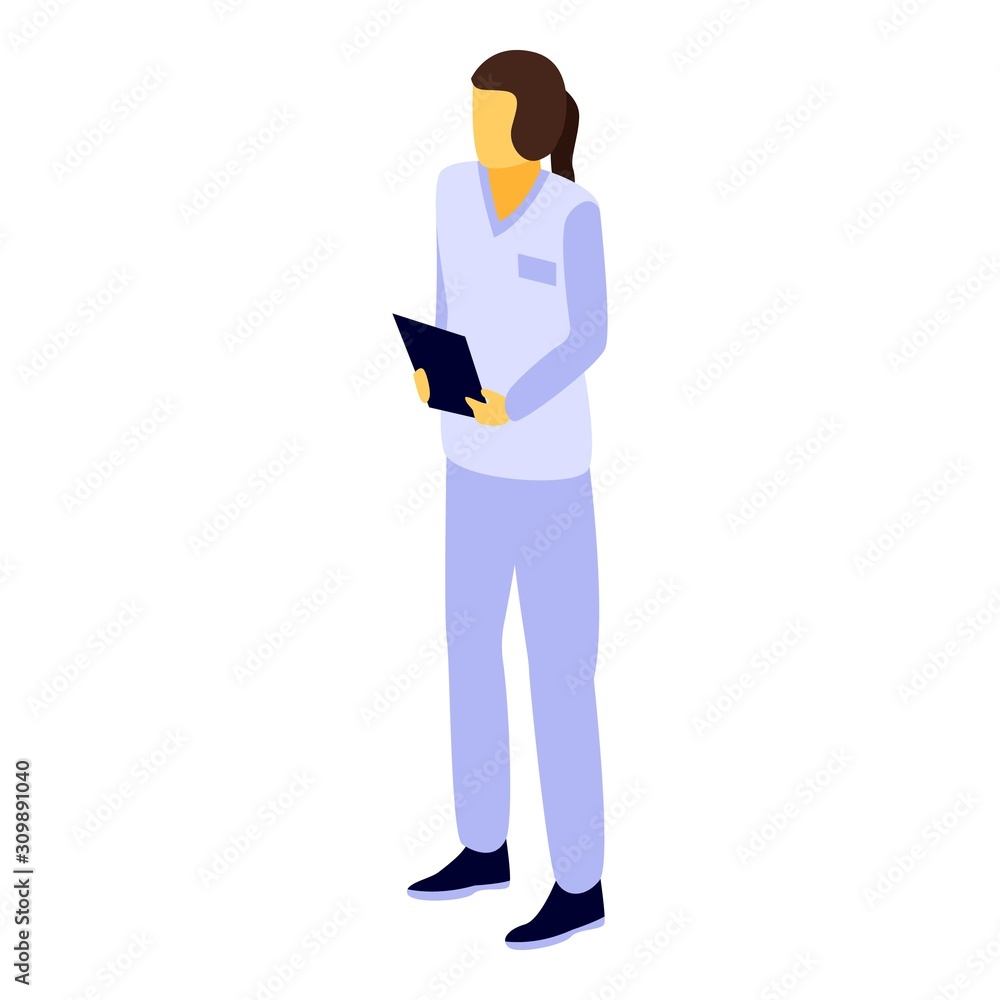 Medical nurse icon. Isometric of medical nurse vector icon for web design isolated on white background Medical nurse icon. Isometric of medical nurse vector icon for web design isolated on white background
