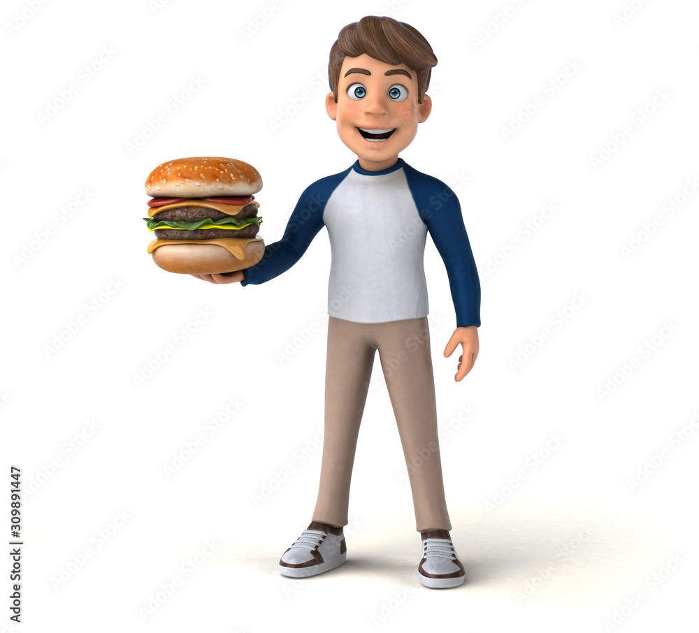 3D cartoon character fun teenager 3D cartoon character fun teenager