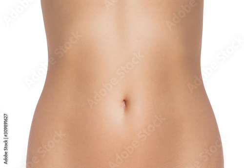  beautiful slim female waist on a white background photo