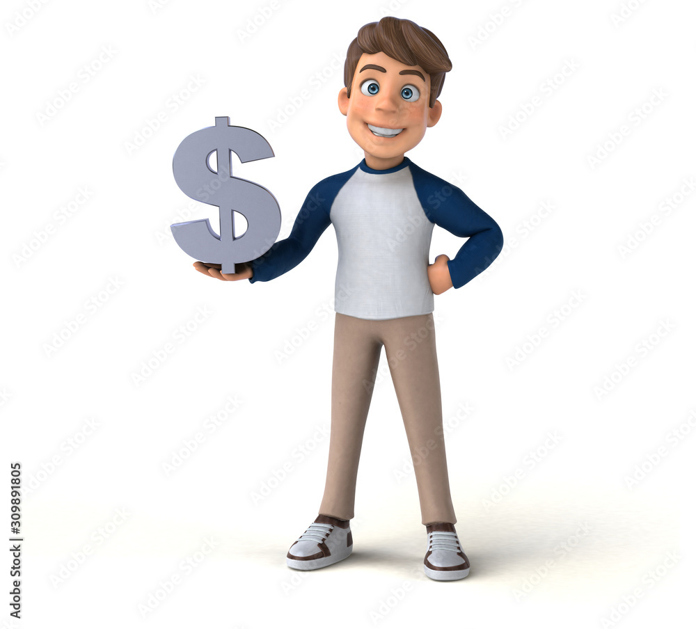 3D cartoon character fun teenager 3D cartoon character fun teenager