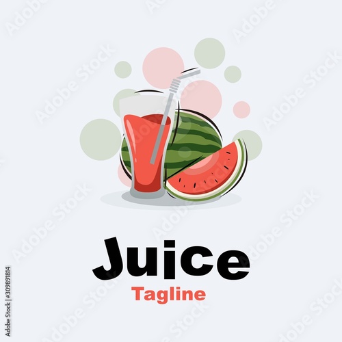 watermelon juice logo design premium