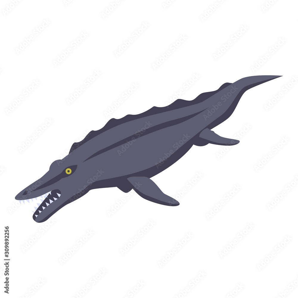 Fototapeta premium Water dinosaur icon. Isometric of water dinosaur vector icon for web design isolated on white background