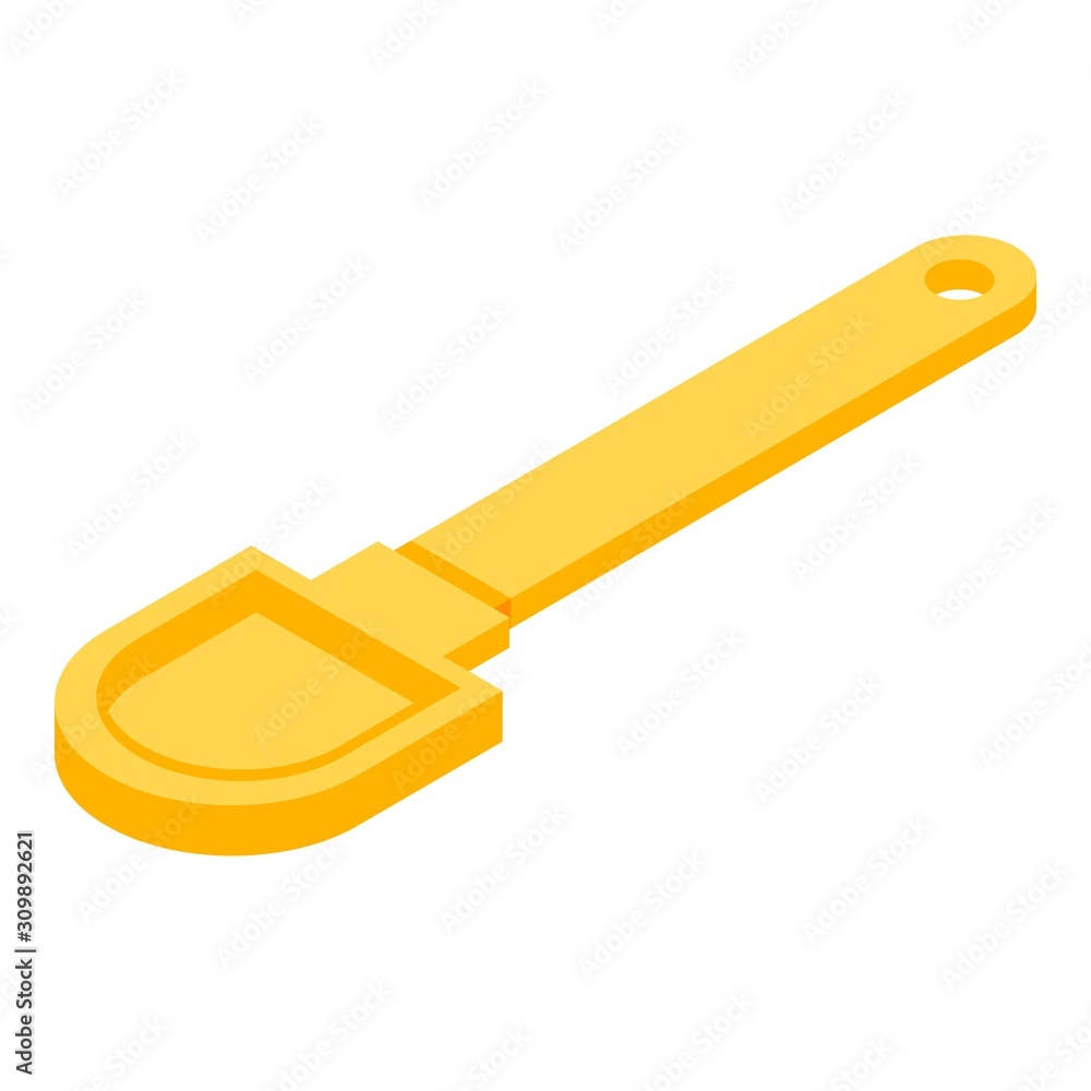 Sand shovel icon. Isometric of sand shovel vector icon for web design isolated on white background Sand shovel icon. Isometric of sand shovel vector icon for web design isolated on white background