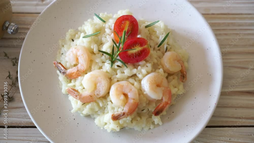 Italian risotto with shrimps - Italian food style Italian risotto with shrimps - Italian food style