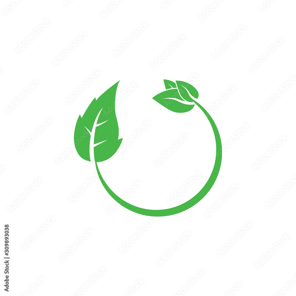 Green leaf, Eco icon Vector illustration, flat design Green leaf, Eco icon Vector illustration, flat design