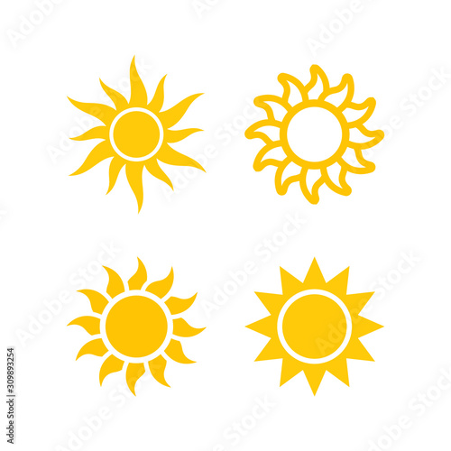 Sun icon set. isolated vector illustration. Use for admin panels, websites, interfaces, mobile apps. Sun sign symbol vector border