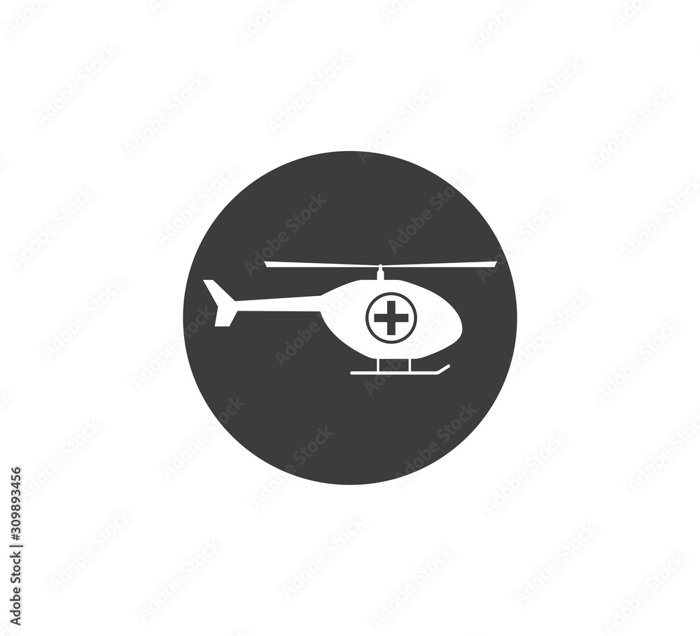 Medical Helicopter icon. Vector illustration, flat design. Medical Helicopter icon. Vector illustration, flat design.