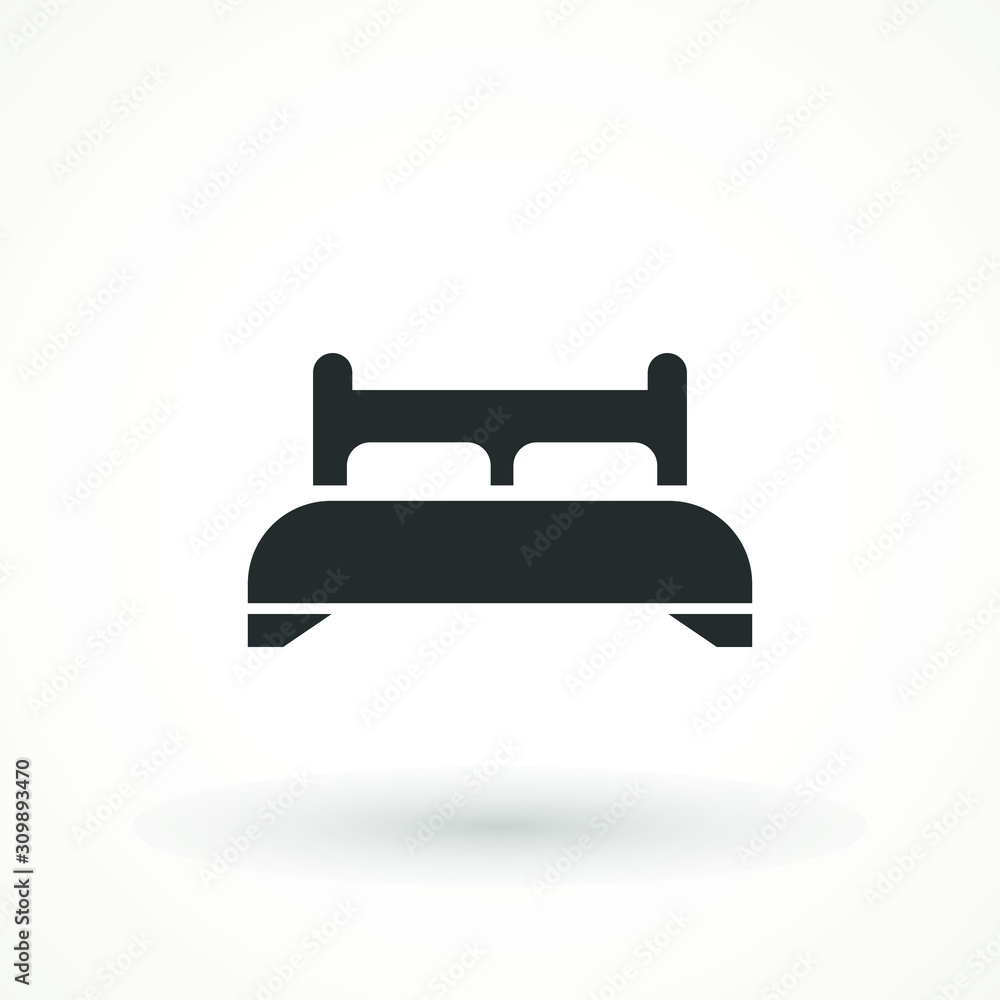 interior furniture household bed icon vector Double hotel room Motel bed icon interior furniture household bed icon vector Double hotel room Motel bed icon